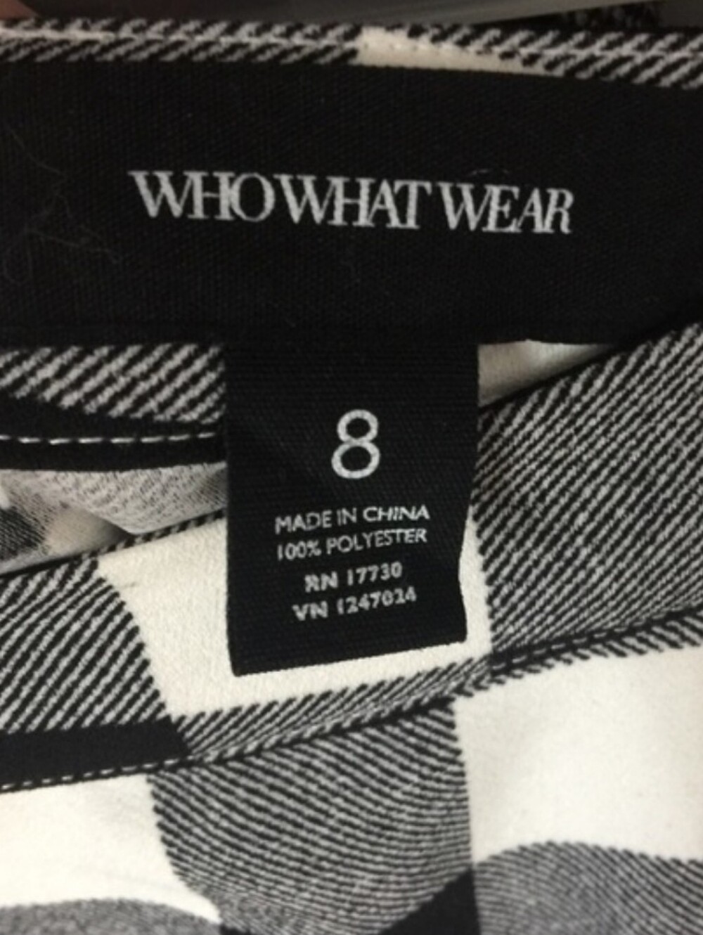 Who What Wear Black & White Gingham Pencil Skirt - Picture 2 of 12